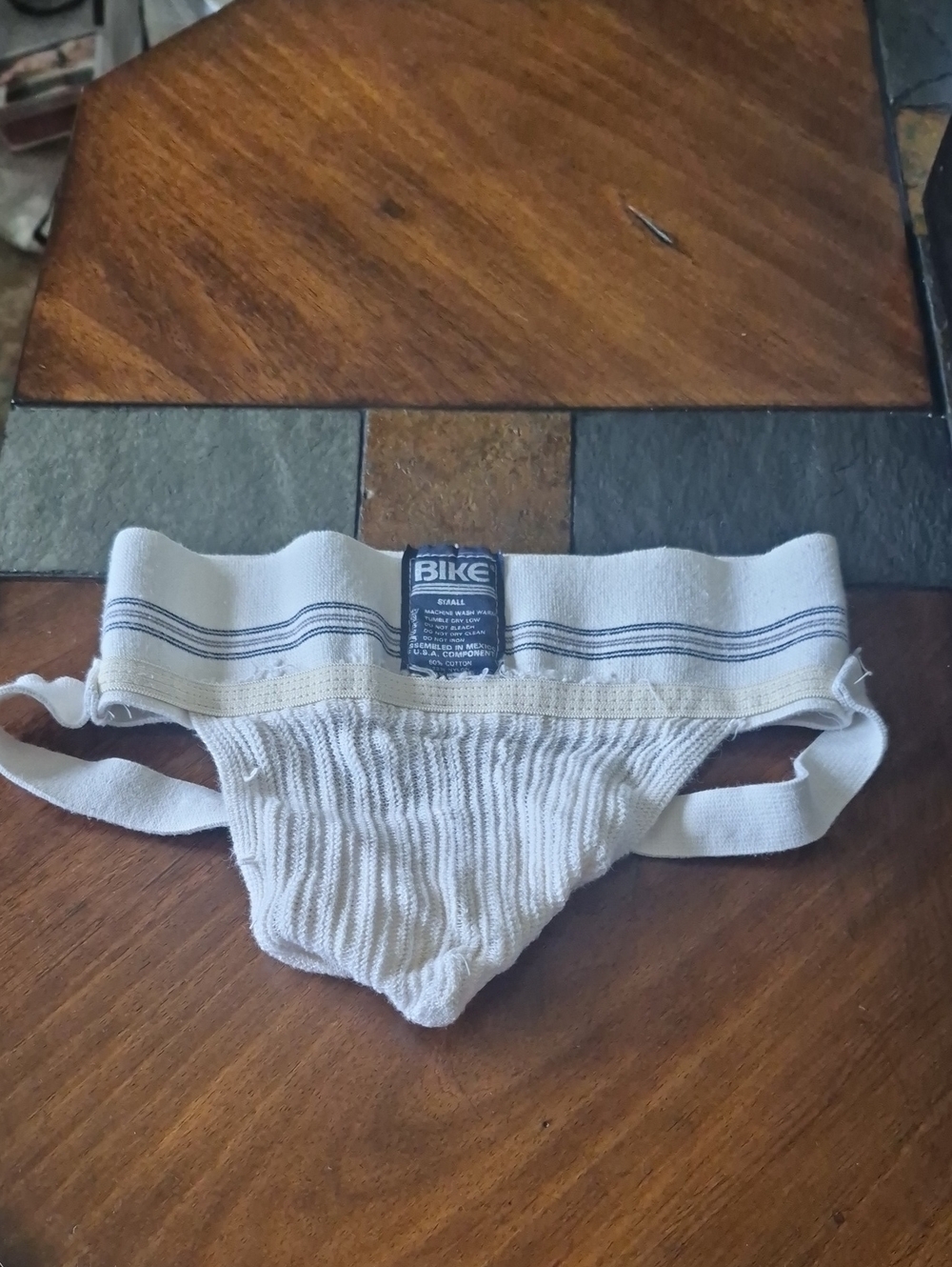 Mens White Bike Vintage Athletic Jockstrap NWOT